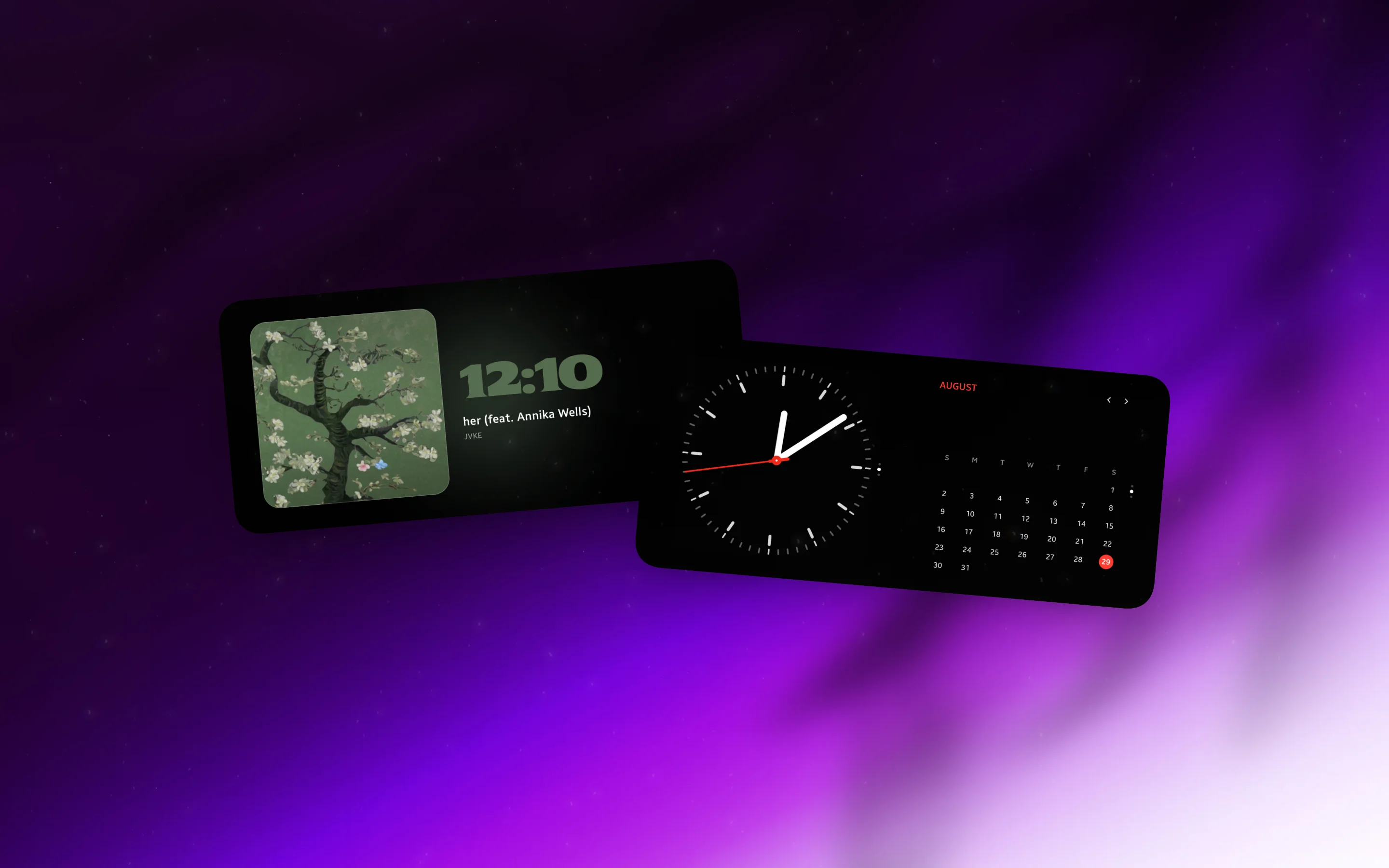 Music & Widgets Screen